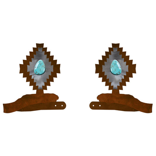 Desert Diamond with Turquoise Stone Tie Backs - Set of 2