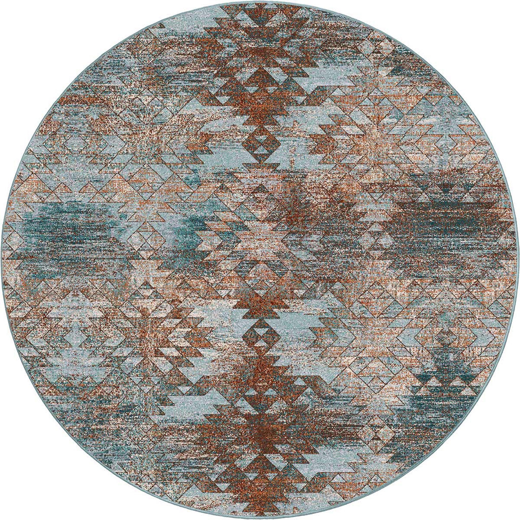 Southwest Blue Haze Rug - 8 Ft. Round