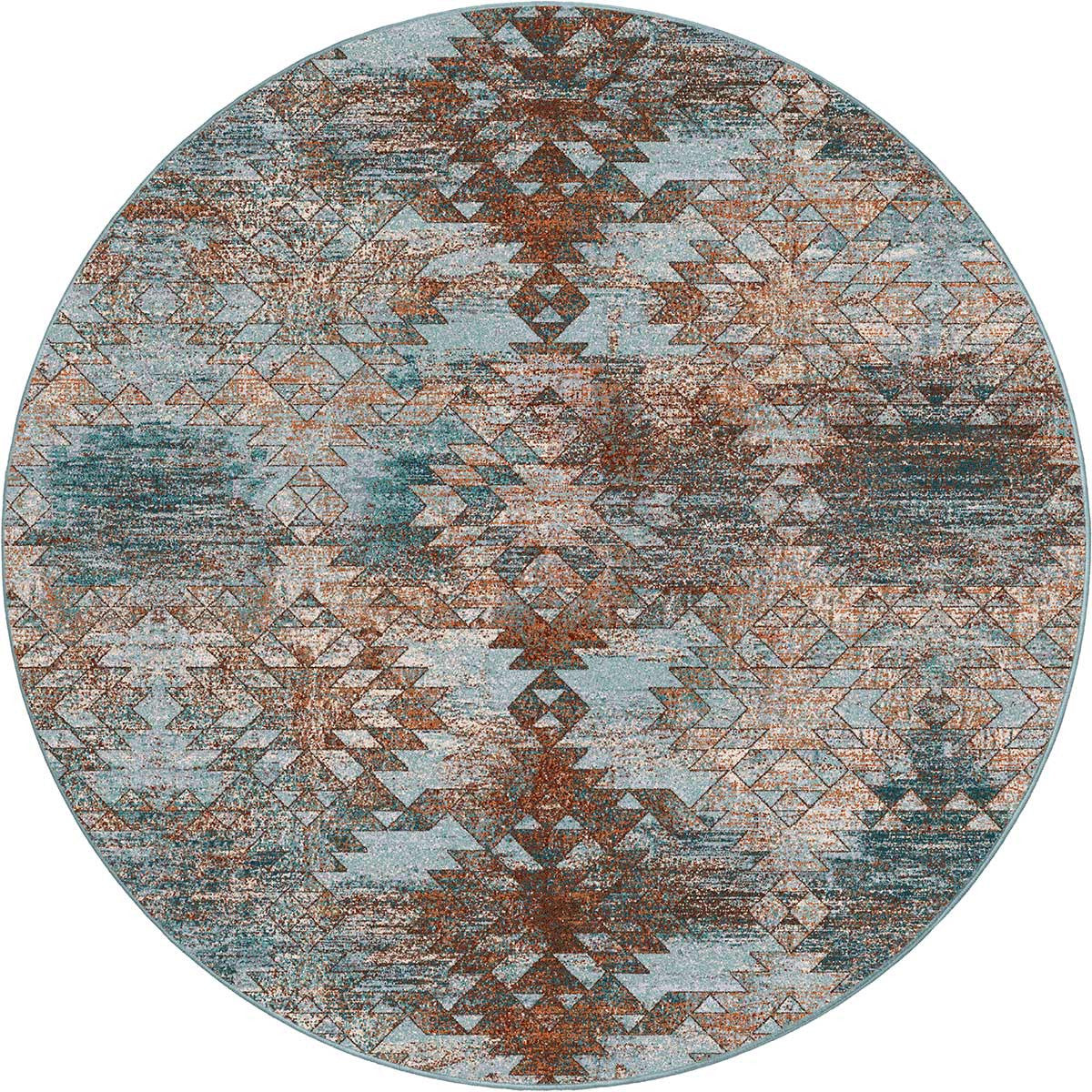 Southwest Blue Haze Rug - 8 Ft. Round