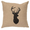Deer Head Silhouette Linen Pillow - Natural