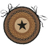 Black Star Braided Jute Chair Pad - Set of 2