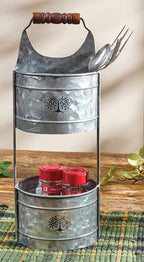 Galvanized Prairie 2 Tier Caddy