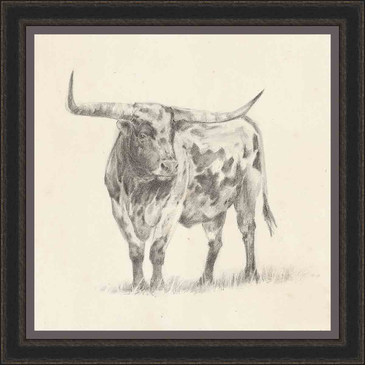 Longhorn Sketch II Wall Art