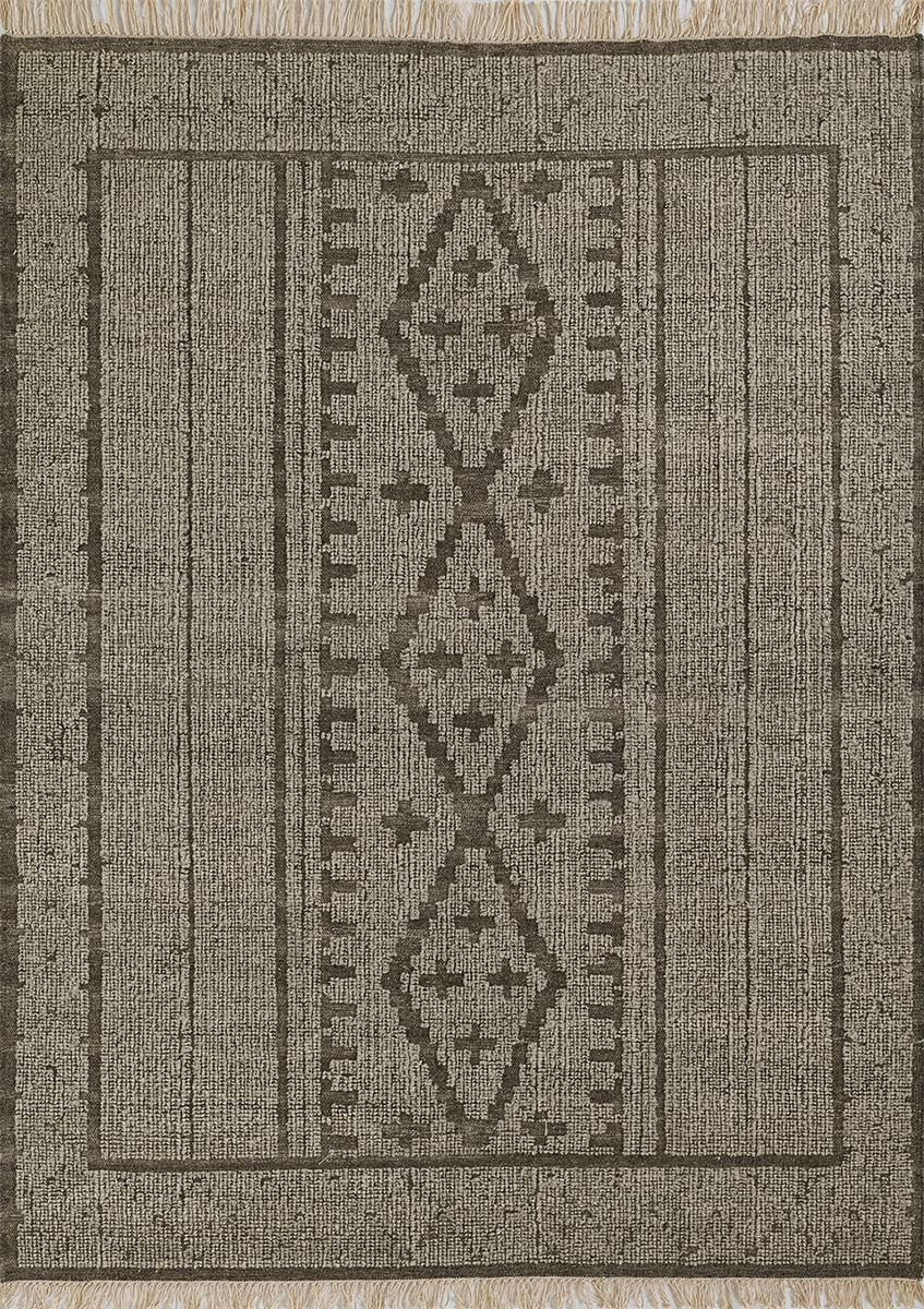 Southwest Charm Tan Fringed Rug - 8 x 10
