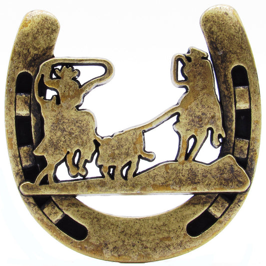 Roping Cowboys in Horseshoe Knobs - Set of 2