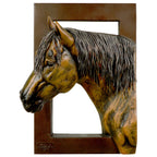 Golden Left Facing Horse Wall Sculpture