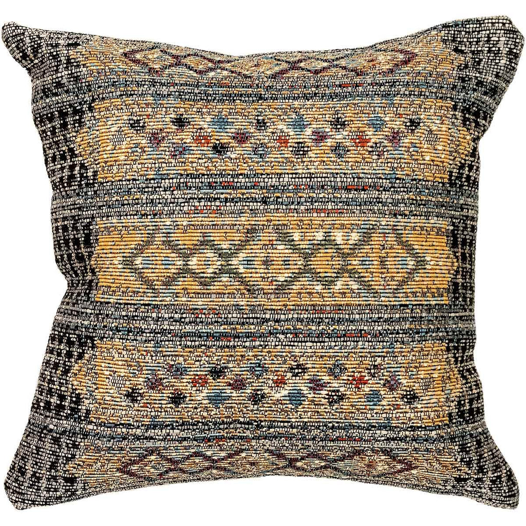 Tribal Stripes Square Accent Pillow - Black