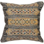 Tribal Stripes Square Accent Pillow - Black