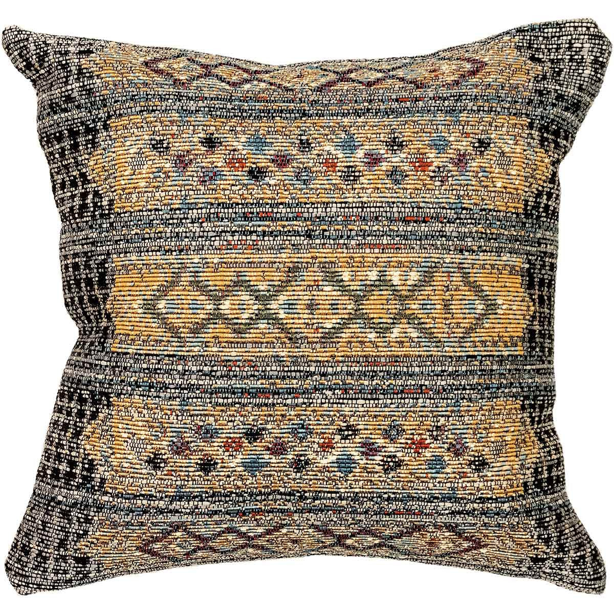 Tribal Stripes Square Accent Pillow - Black