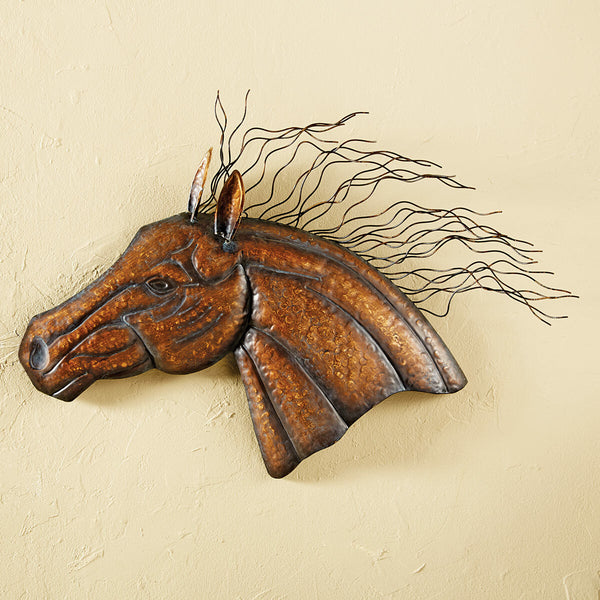 Wild Mane Horse Wall Sculpture