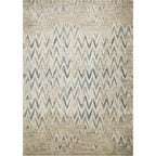 Ivory & Blue Chevron Rug - 8 Ft. Round