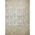 Ivory & Blue Chevron Rug - 8 Ft. Round