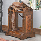 El Vaquero Tooled Leather Saddle Stand