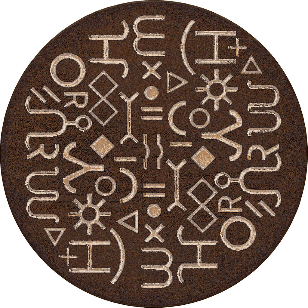 Cattle Ranch Brands Rug - 8 Ft. Round