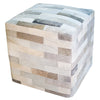 Cowhide Mosaic Ottoman - Gray