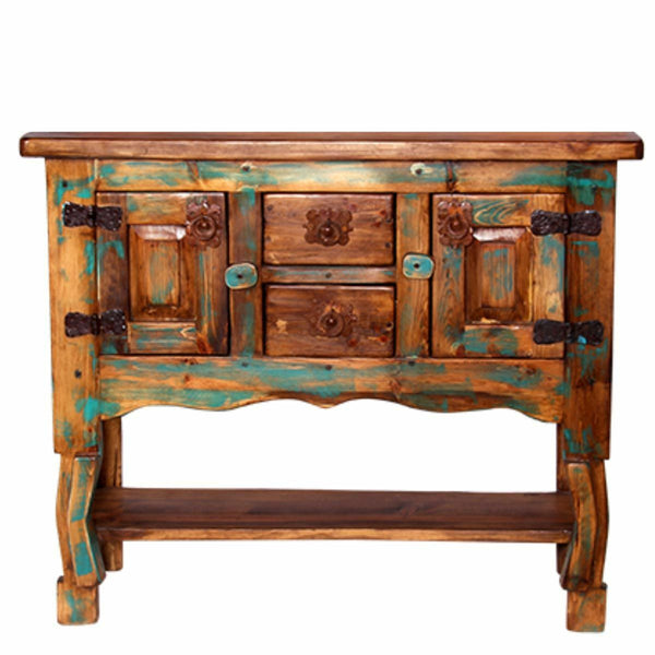 Turquoise Pine Entry Table