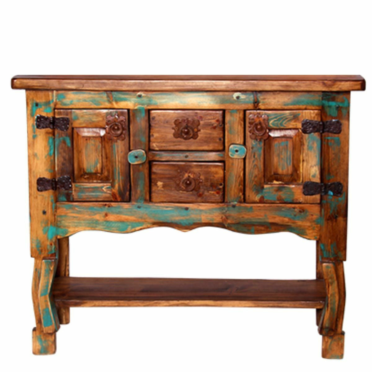 Turquoise Pine Entry Table