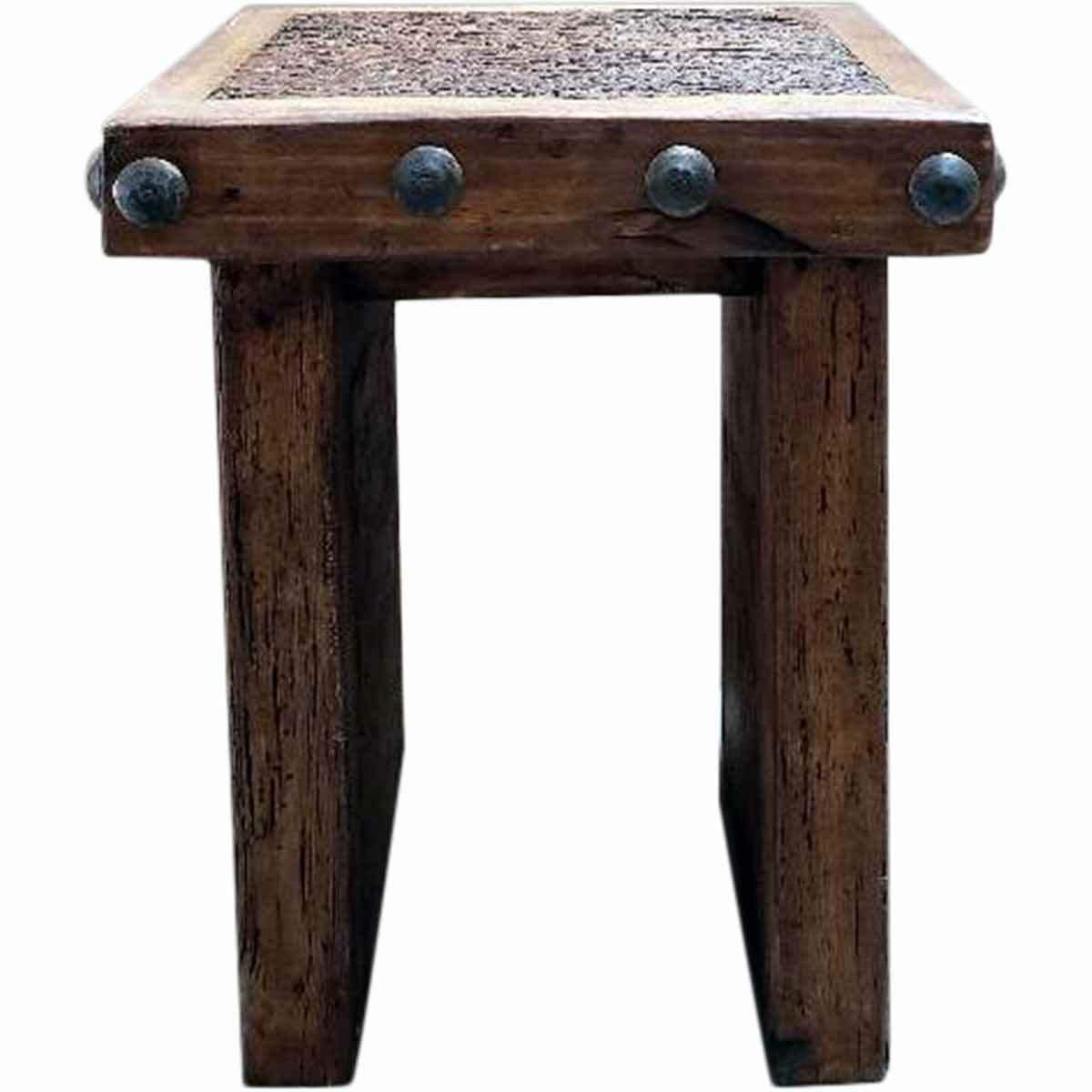 Recycled Wood Beam Side Table