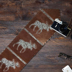 Moose Salt & Pepper Leather Table Runner - 96 Inch