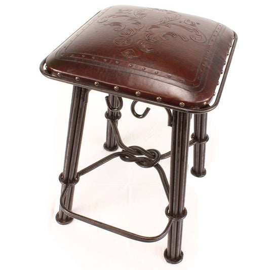 Antique Fleur de Lys Iron Counter Stool
