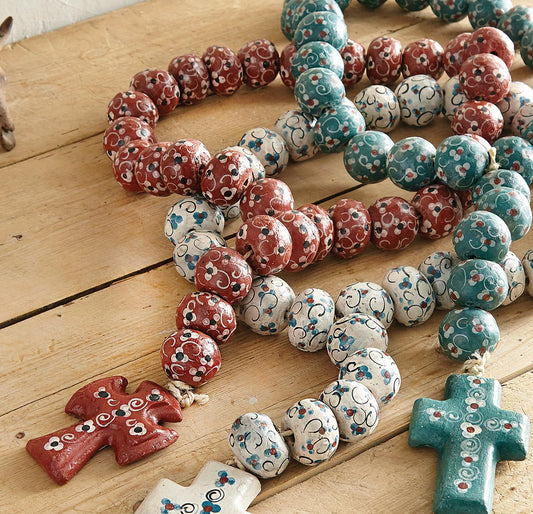 Southwest 25 Inch Rosary Beads - Red - OVERSTOCK