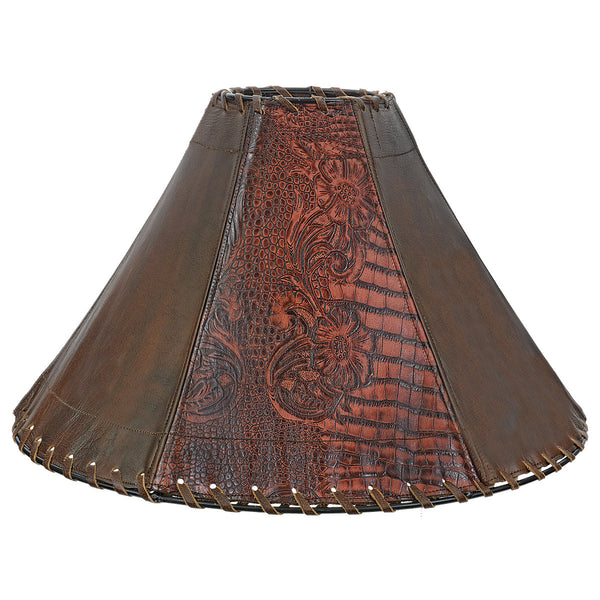 Vaquero Tooled Leather Lamp Shade - 15 Inch