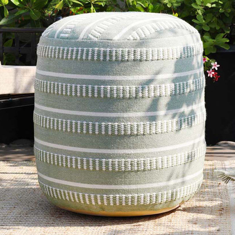Desert Calm Green Pouf