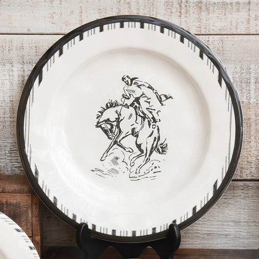 Cowboy Lifestyle Melamine Dinner Plates - Set of 4 - OVERSTOCK