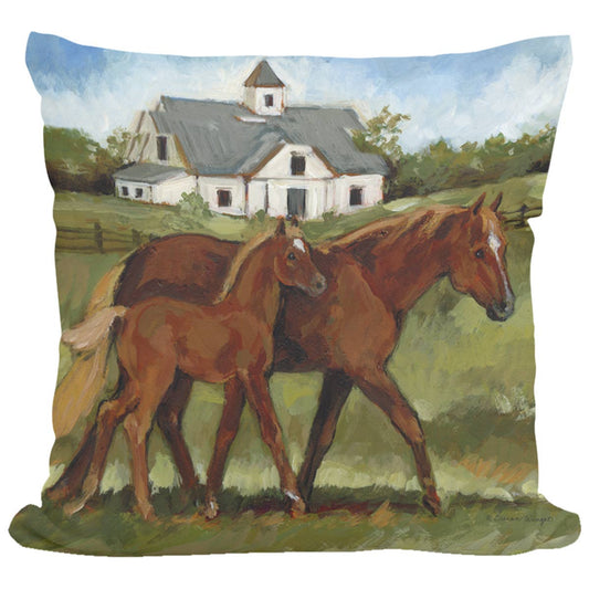 Farm Horses Indoor/Outdoor Pillow