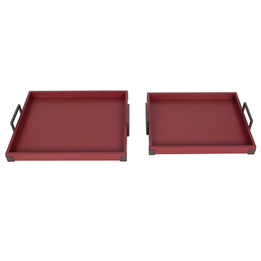 Red Riviera Trays - Set of 2