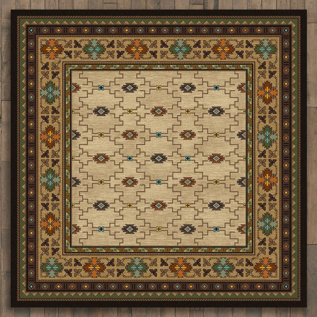 Rustic Traditions Rug - 8 Ft. Square | Lone Star Western Decor
