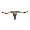 Authentic Longhorn Skull with Acid Wash Turquoise Cowhide & Lagoon Glass