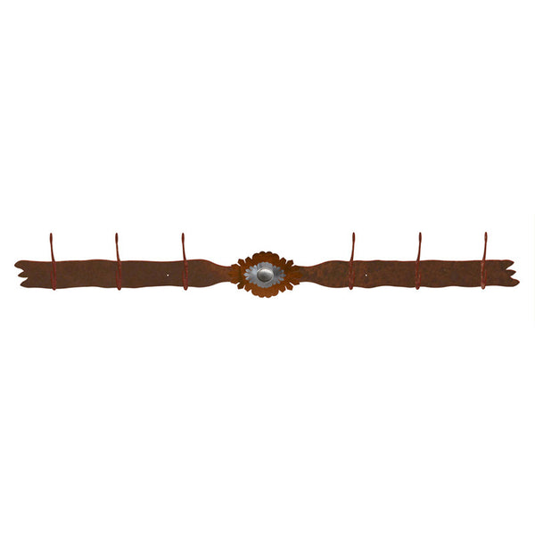 Sun Burst Concho 6 Hook Coat Rack