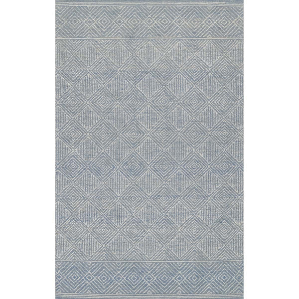 Prairie Palette Geometric Blue Rug - 2 x 8