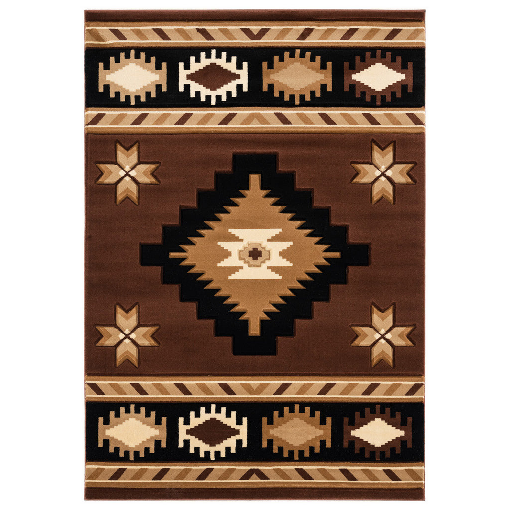 Star Vision Brown Rug - 3 x 4
