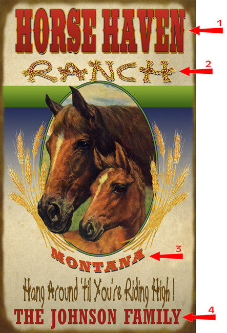 Horse Haven Ranch Sign - 14 x 24
