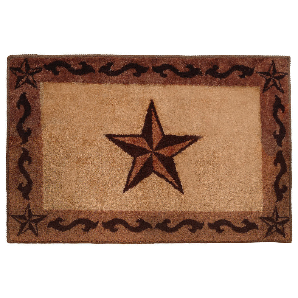 Chocolate Scrolls & Stars Bath Rug
