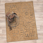 Leather Style Cattle Brands Rug - 8 x 11