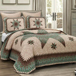 Aqua Star Quilt Bed Set - Twin