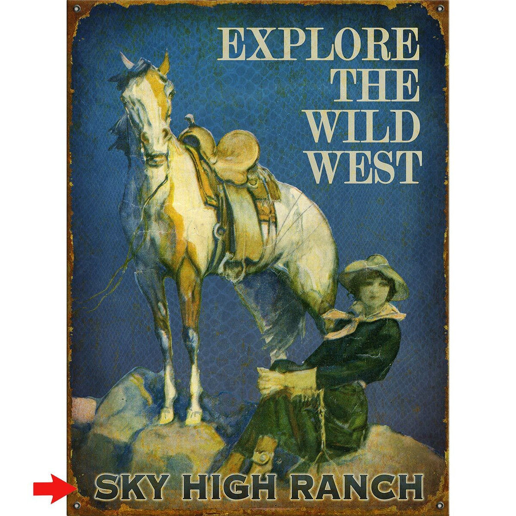 Explore the Wild West Personalized Sign - 28 x 38