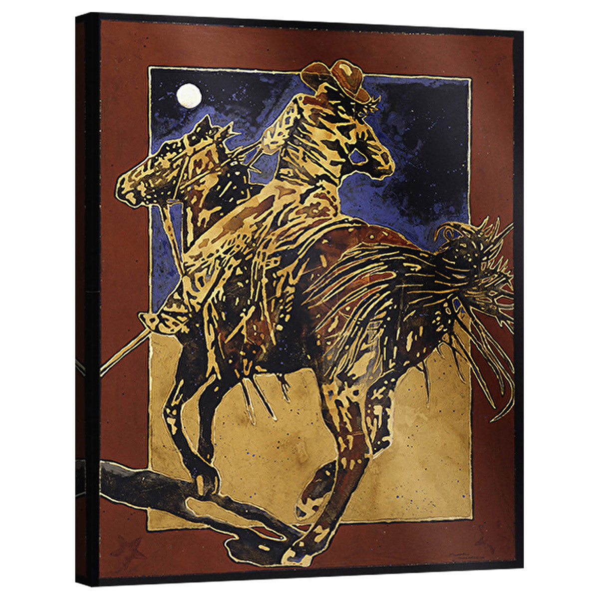 Night Rodeo Wrapped Canvas