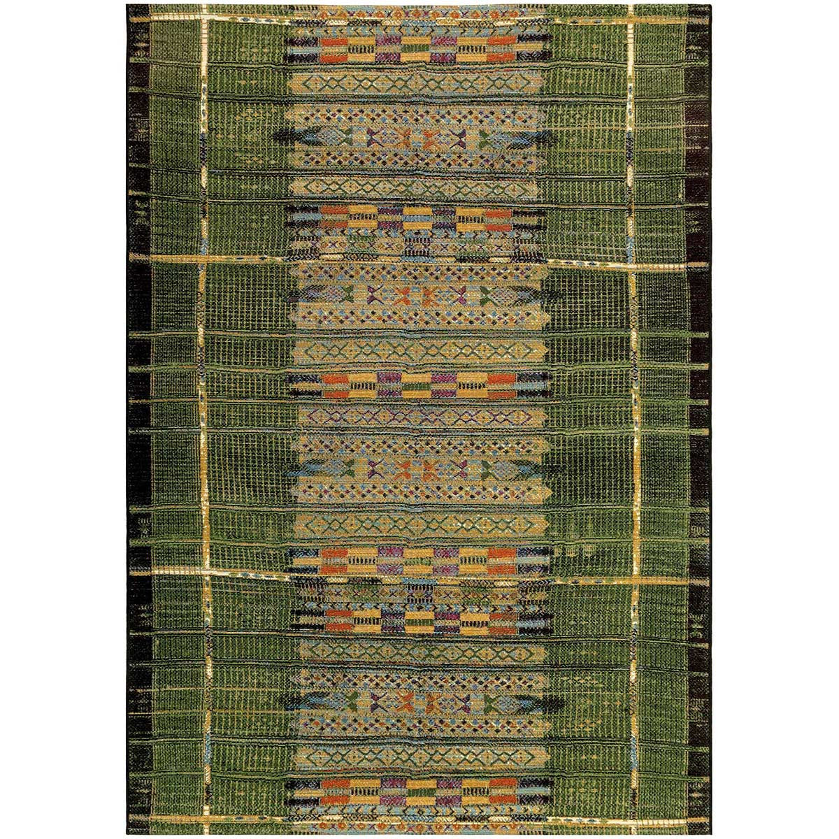 Tribal Stripes Green Indoor/Outdoor Rug - 5 x 8