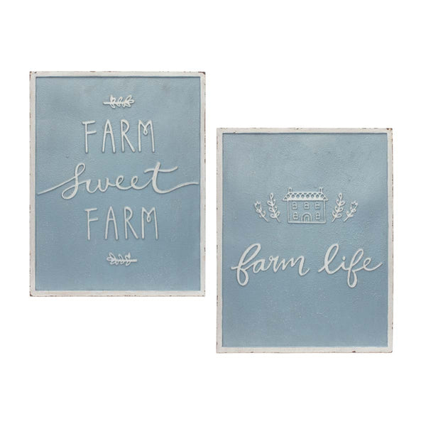 Farmhouse Metal Signs - Set of 2