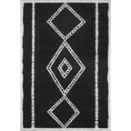 Triple Diamond Black Rug - 10 x 13