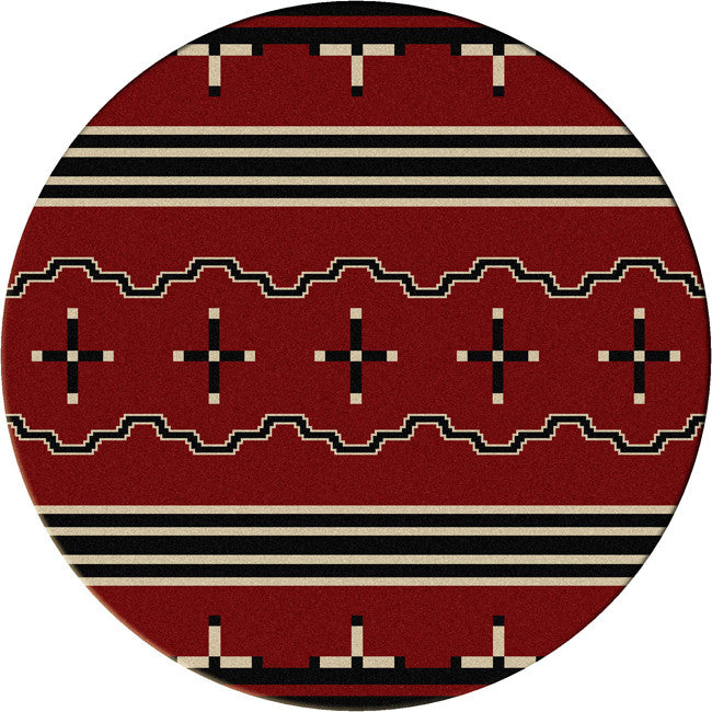 Big Chief Red Rug - 8 Foot Round