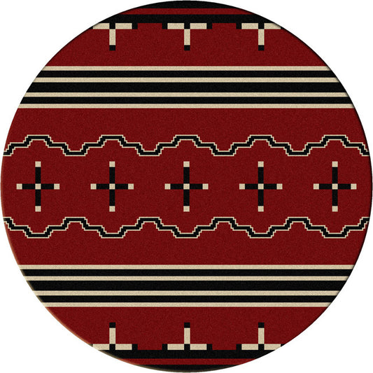 Big Chief Red Rug - 8 Foot Round