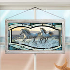Horse Love Stained Glass Art