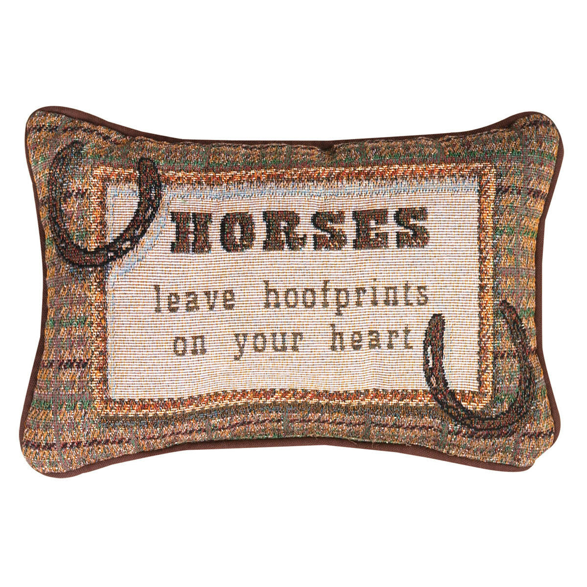 Hearts & Horseshoes Tapestry Pillow
