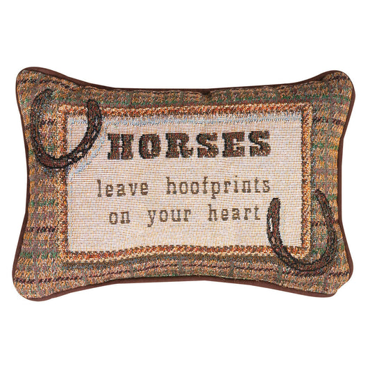 Hearts & Horseshoes Tapestry Pillow