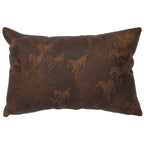 Settler Leather Rectangle Pillow with Fabric Back